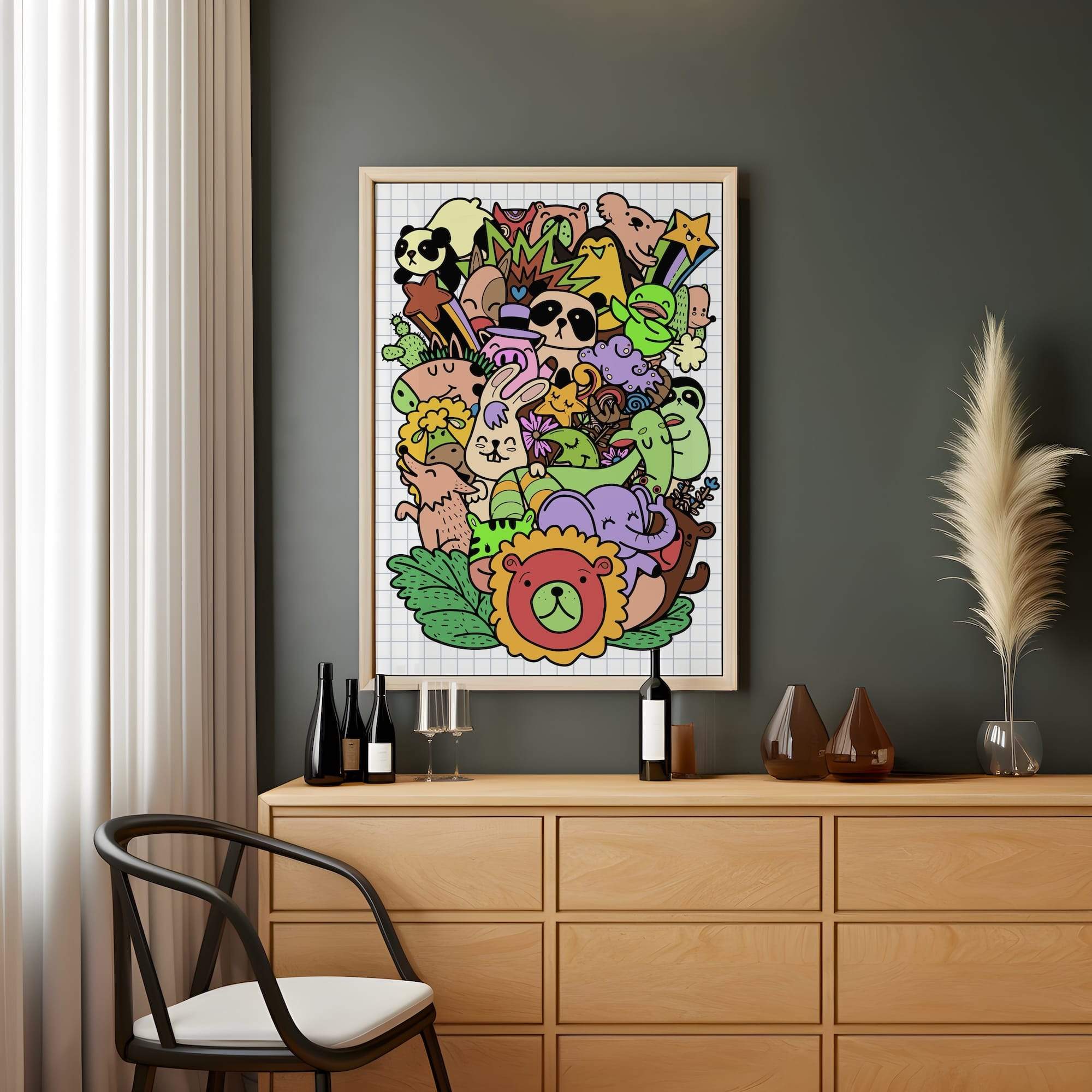 Happy Zoo Pile Matte Canvas Print - Image 2