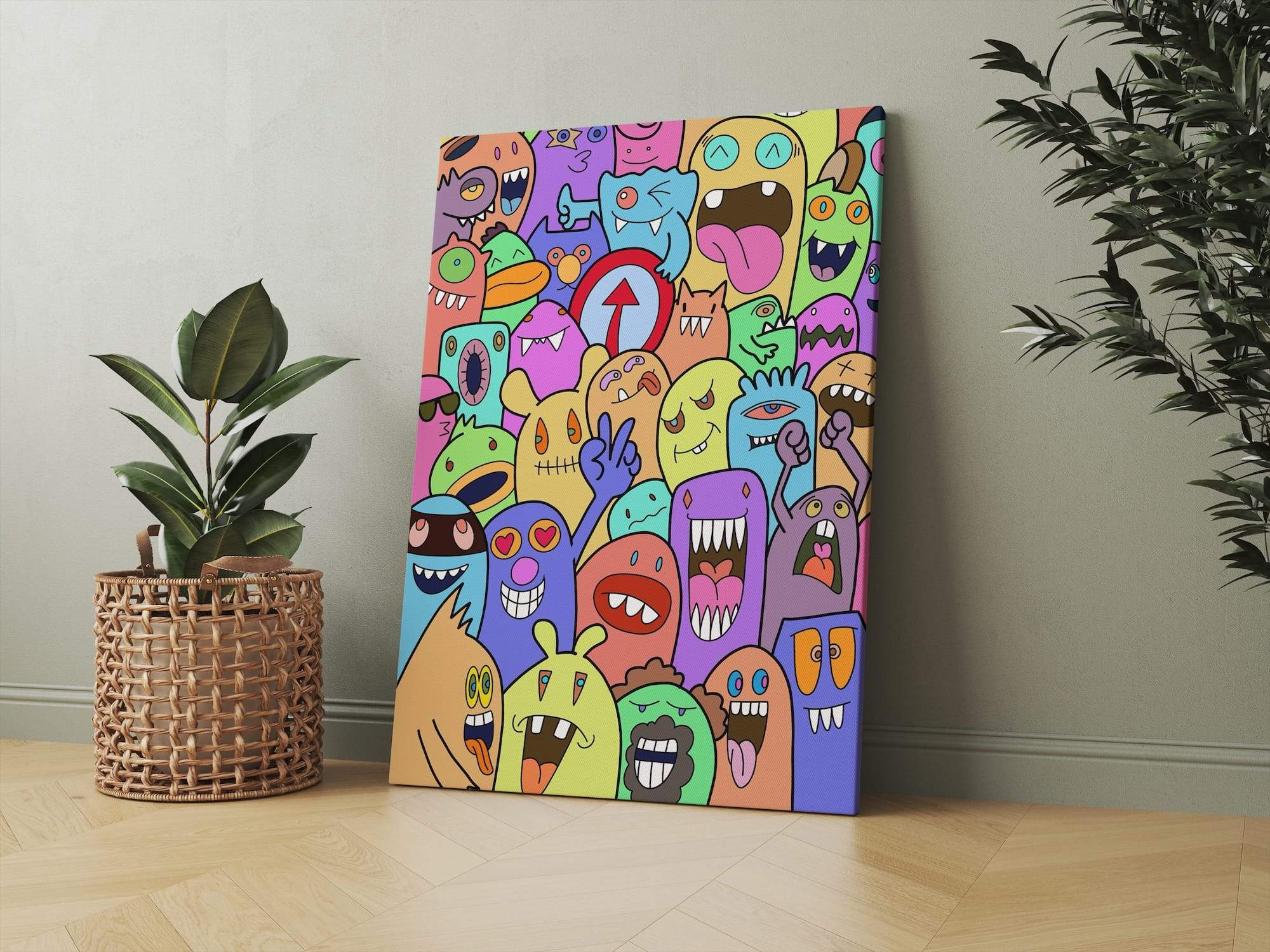 Ice Cream Explosion Snack War Cartoon Food Fight Matte Canvas Print