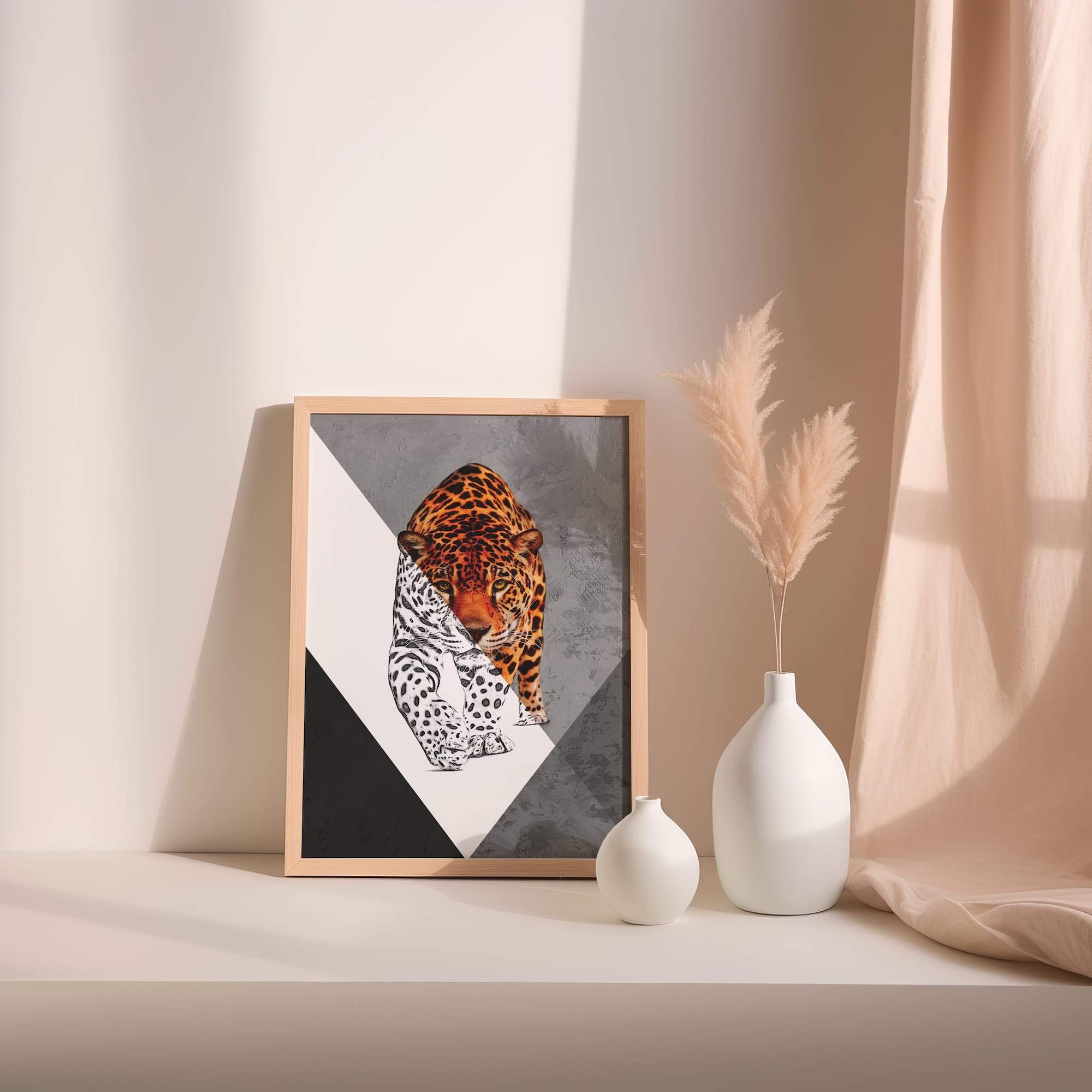 Leopard Sketch Intense Gaze Matte Poster Print - Image 2