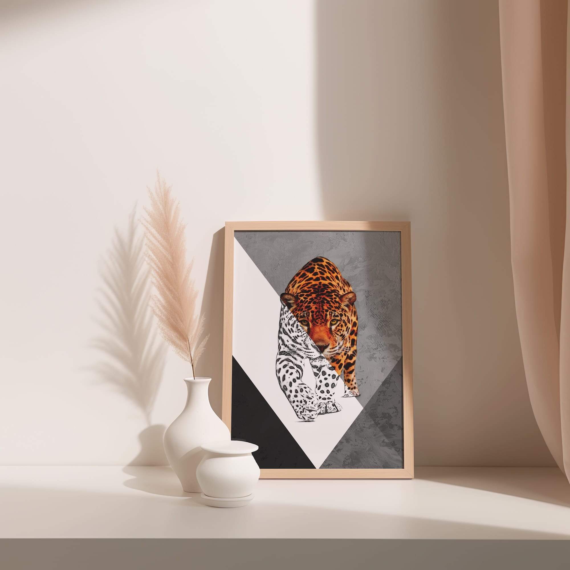 Leopard Sketch Intense Gaze Matte Poster Print - Image 3