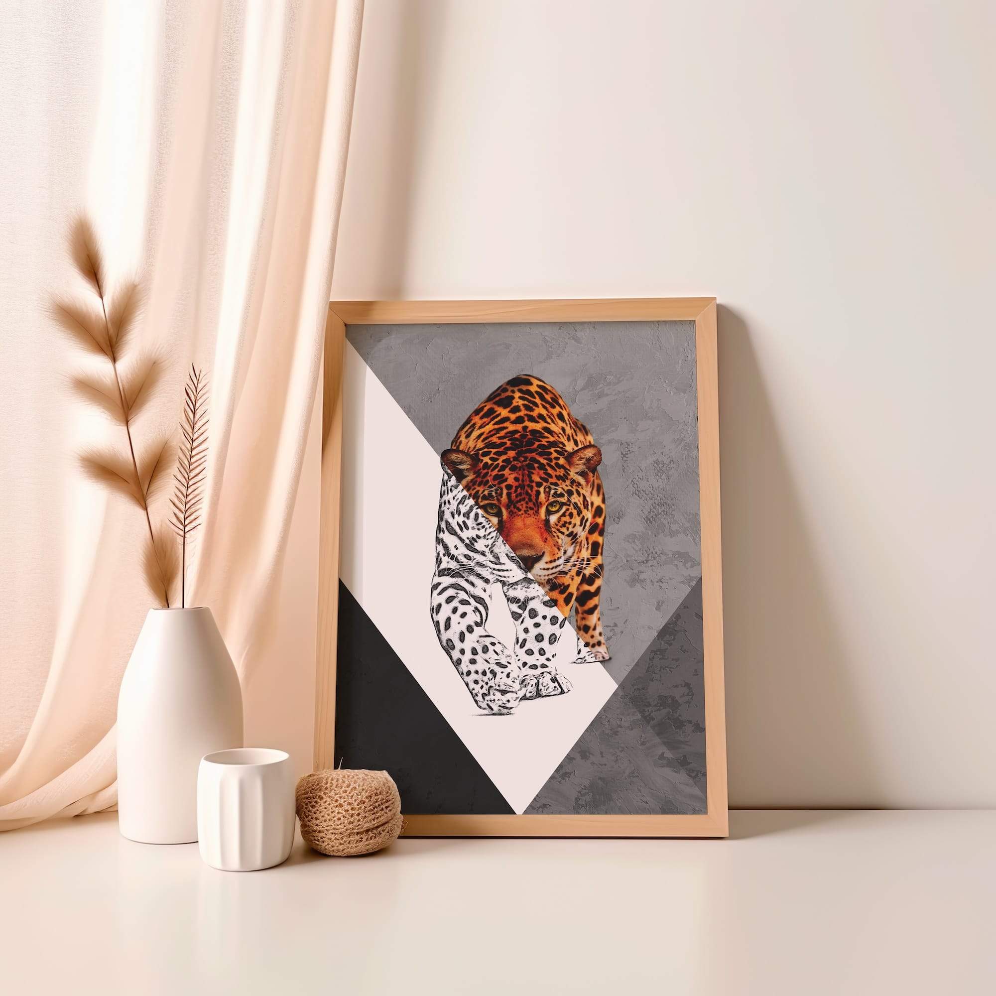 Leopard Sketch Intense Gaze Matte Poster Print - Image 4