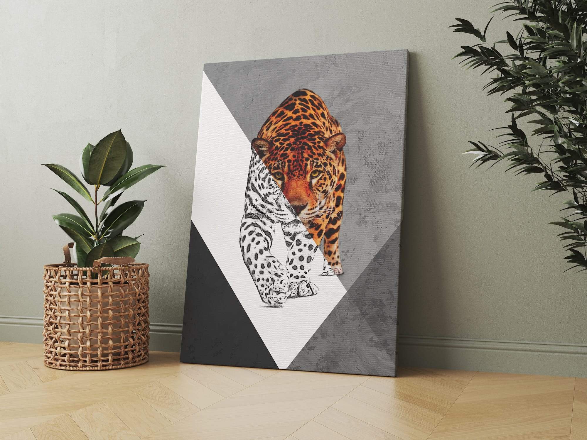 Leopard Sketch Intense Gaze Matte Canvas Print