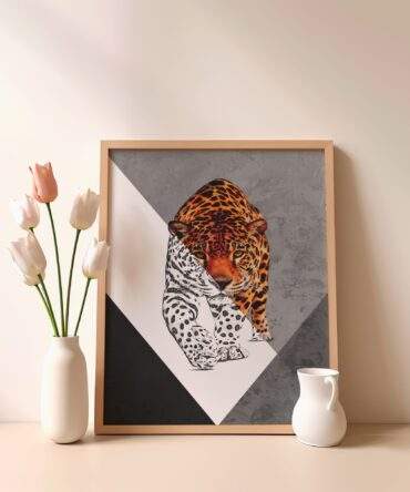 Leopard Sketch Intense Gaze Matte Poster Print