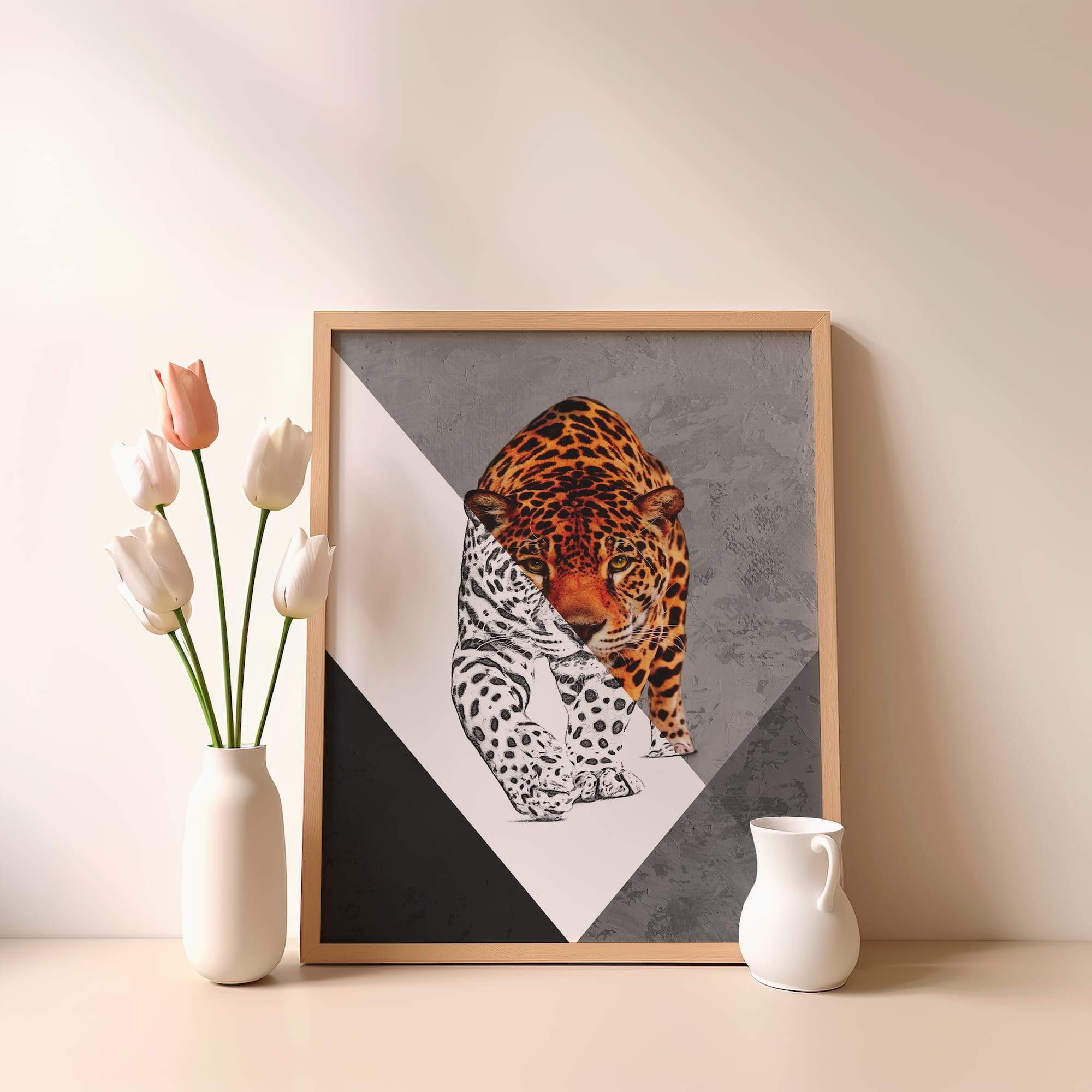 Leopard Sketch Intense Gaze Matte Poster Print