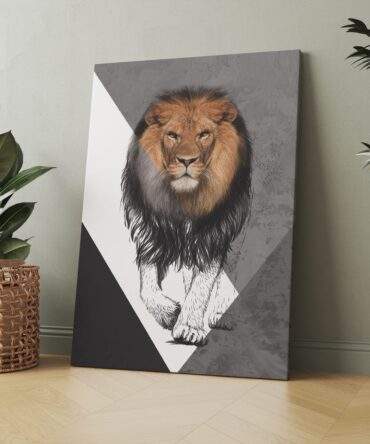 Lion Sketch Fierce Focus Matte Canvas Print