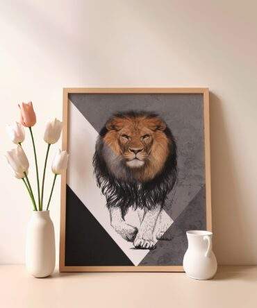 Lion Sketch Fierce Focus Matte Poster Print