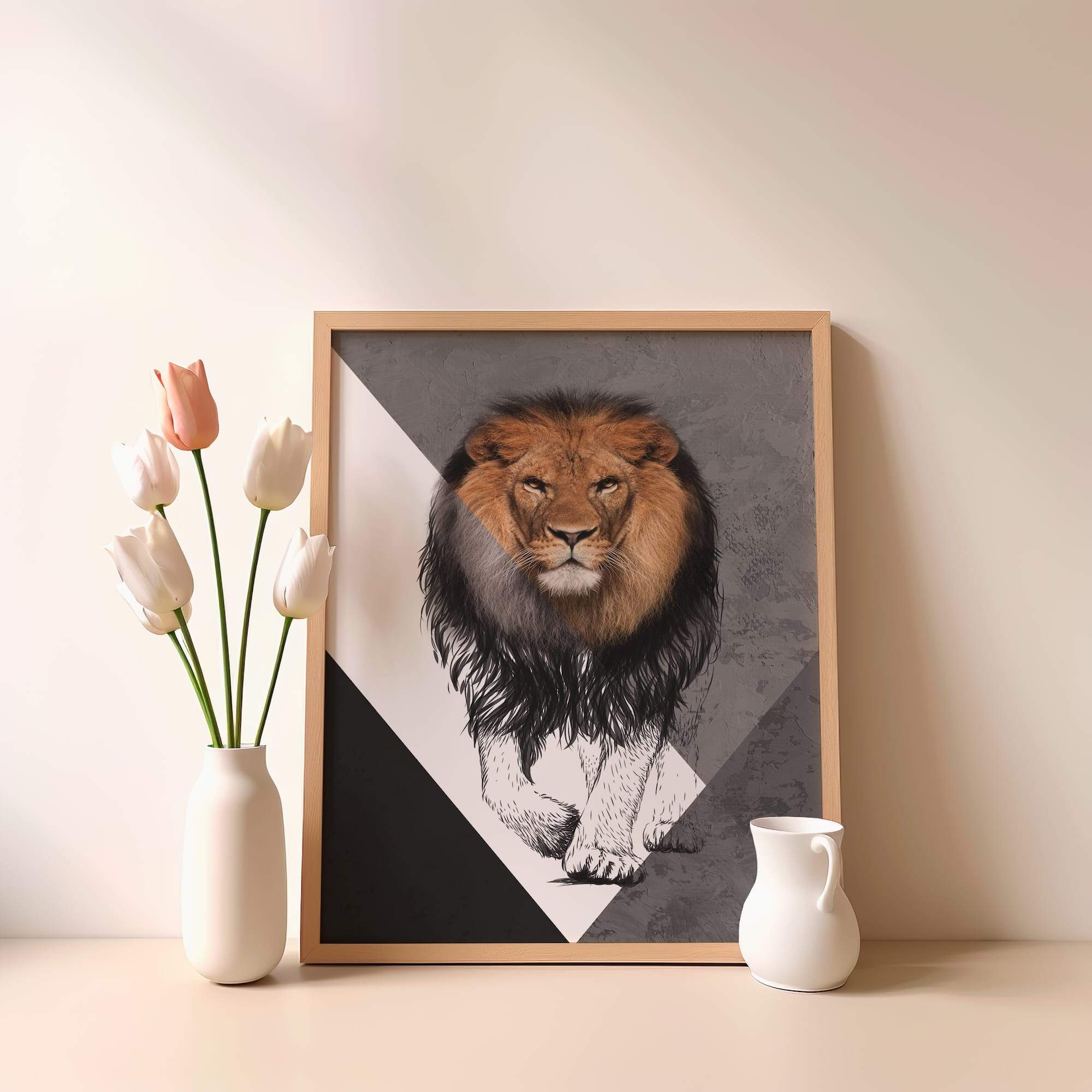 Lion Sketch Fierce Focus Matte Poster Print