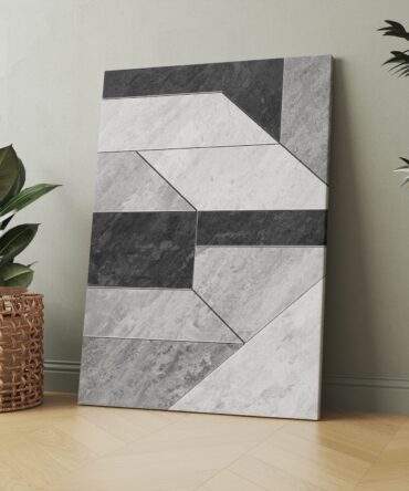 Monochrome Tile Pattern Matte Canvas Print