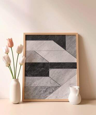 Monochrome Tile Pattern Matte Poster Print