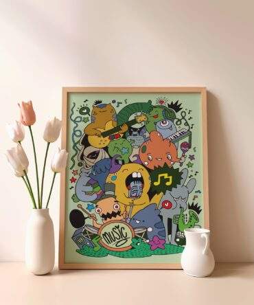 Monster Band Jam Matte Poster Print