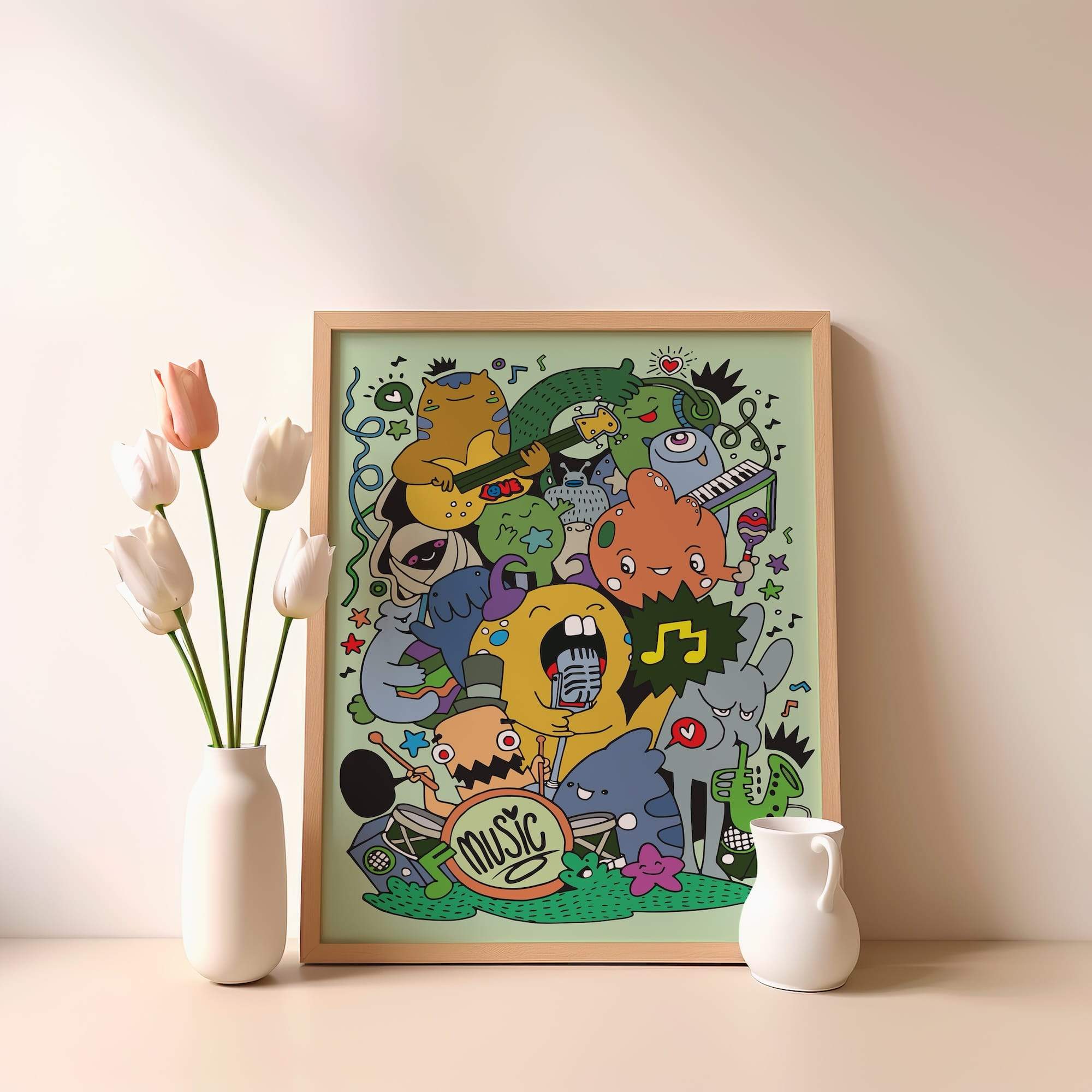 Monster Band Jam Matte Poster Print