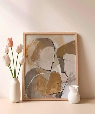 Neutral Line Faces Matte Poster Print