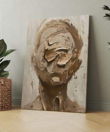 Neutral Palette Portrait Matte Canvas Print