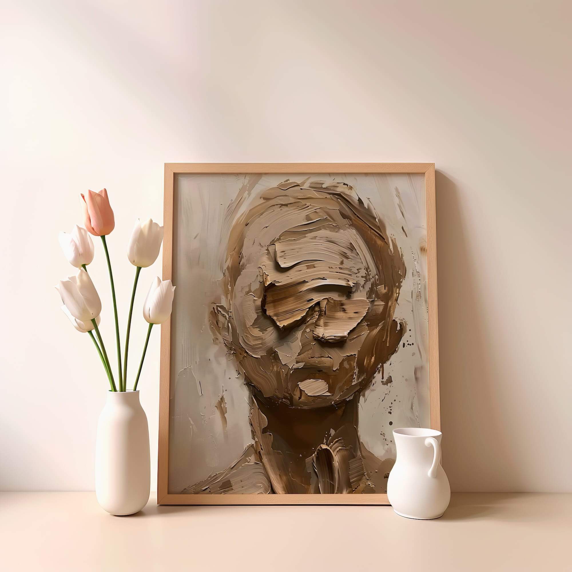 Neutral Palette Portrait Matte Poster Print