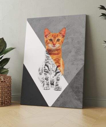 Orange Tabby Sketch Cat Matte Canvas Print