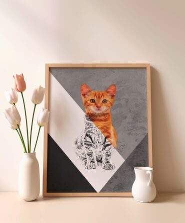 Orange Tabby Sketch Cat Matte Poster Print