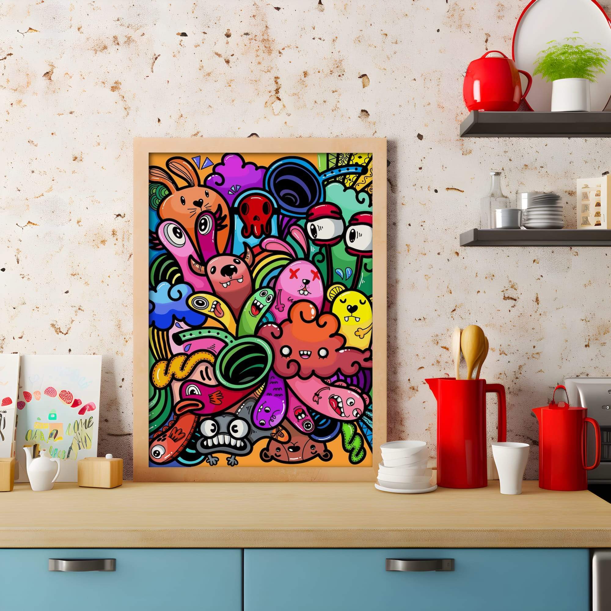Rainbow Forest Beasts Matte Canvas Print - Image 3