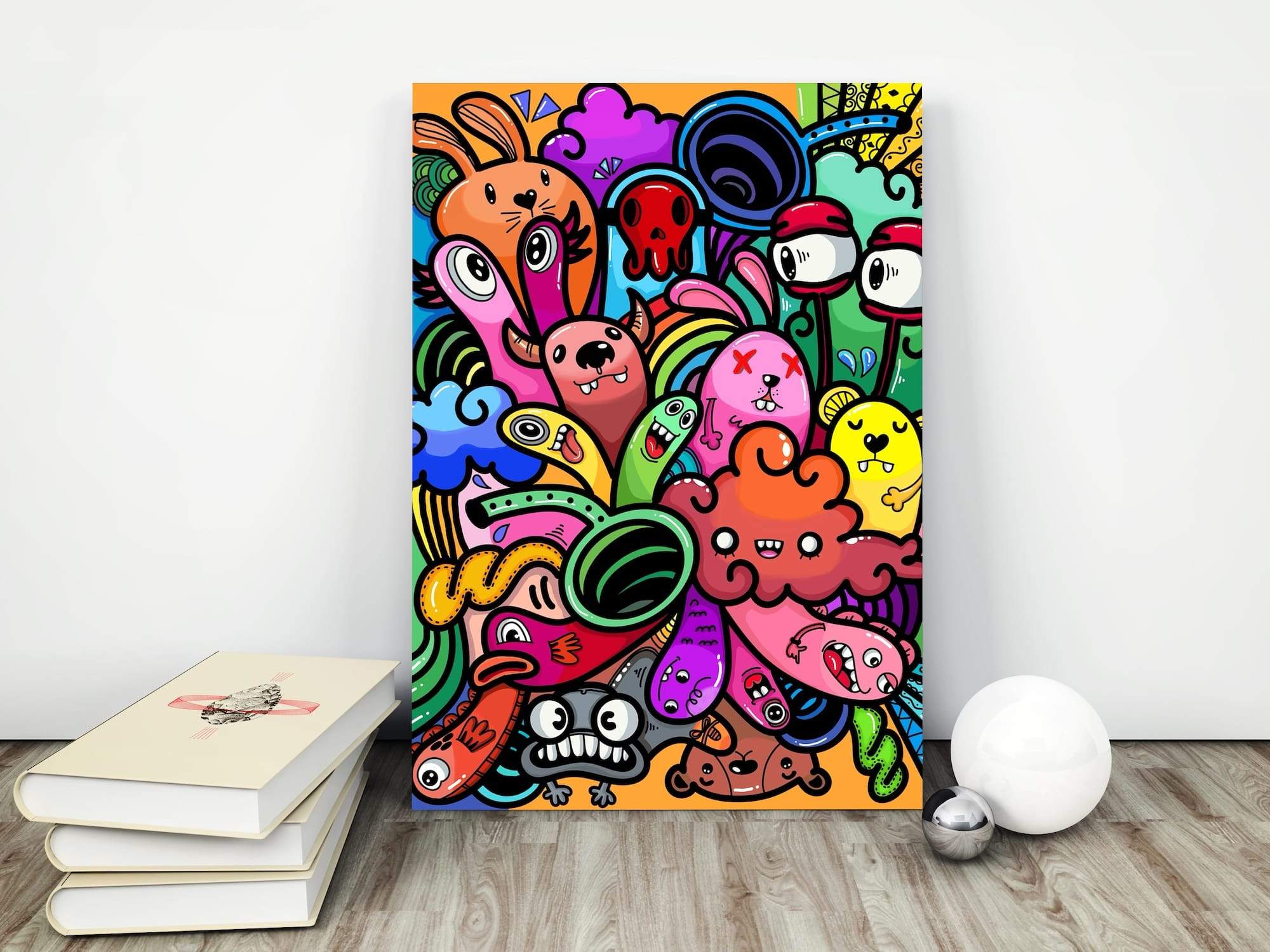 Rainbow Forest Beasts Matte Canvas Print - Image 4