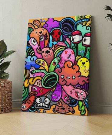 Rainbow Forest Beasts Matte Canvas Print