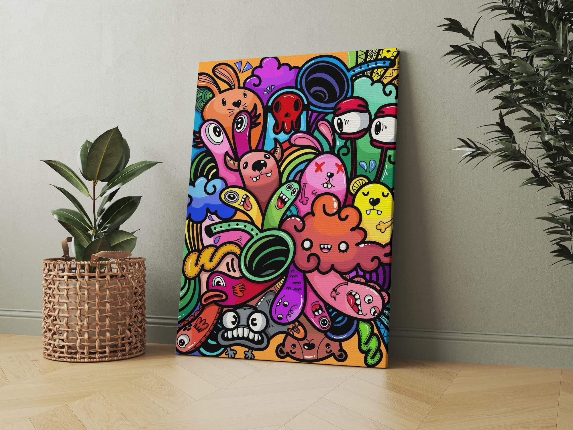 Rainbow Forest Beasts Matte Canvas Print