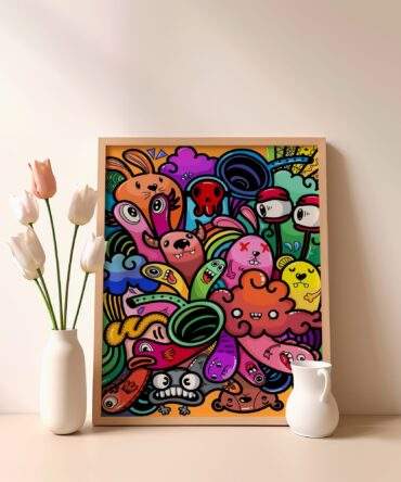 Rainbow Forest Beasts Matte Poster Print