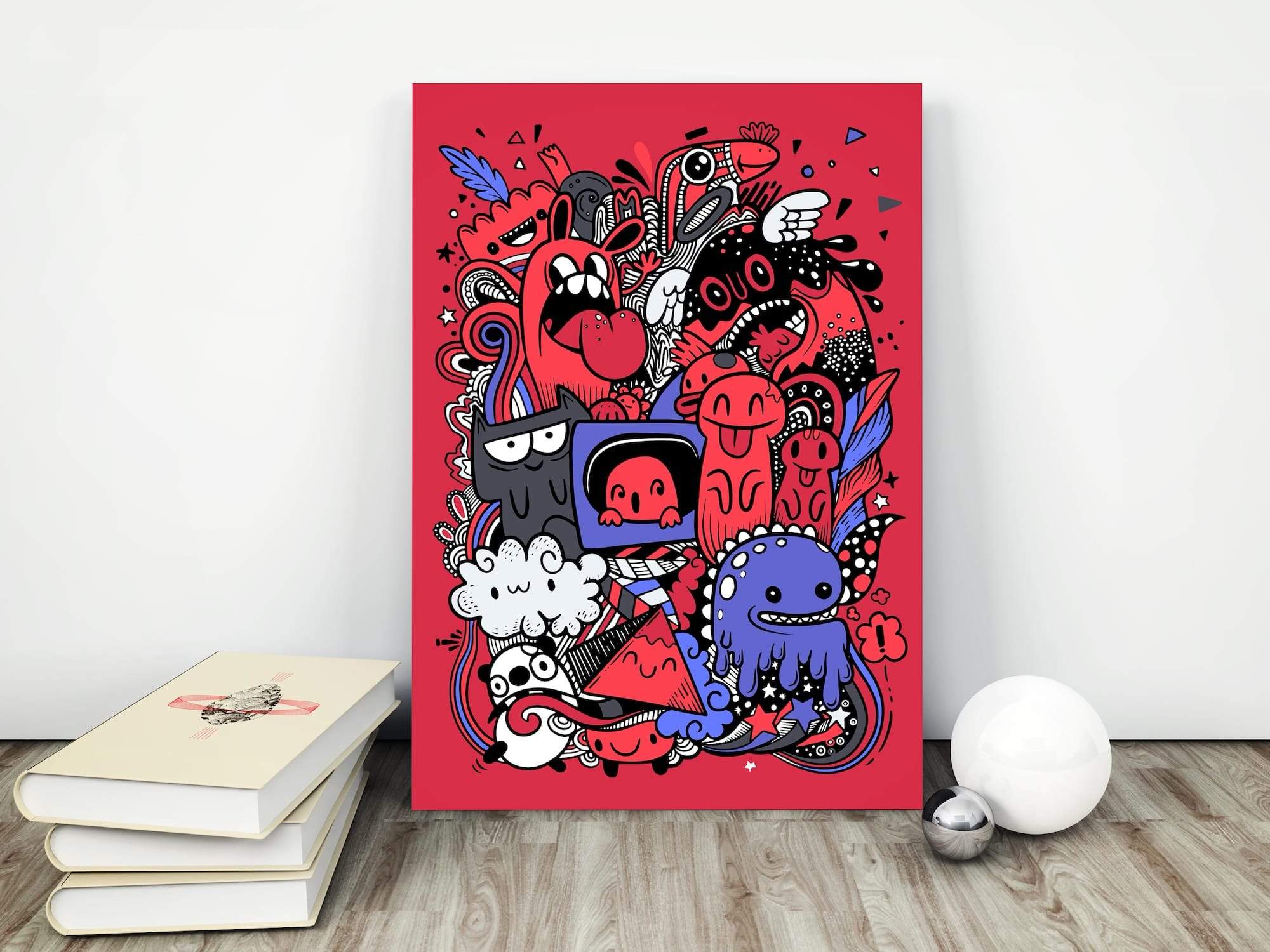 Red Monster Circus Matte Canvas Print - Image 4
