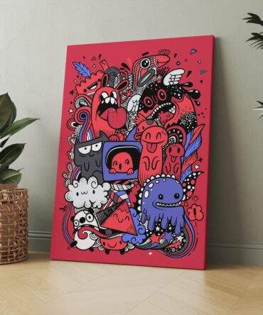 Red Monster Circus Matte Canvas Print