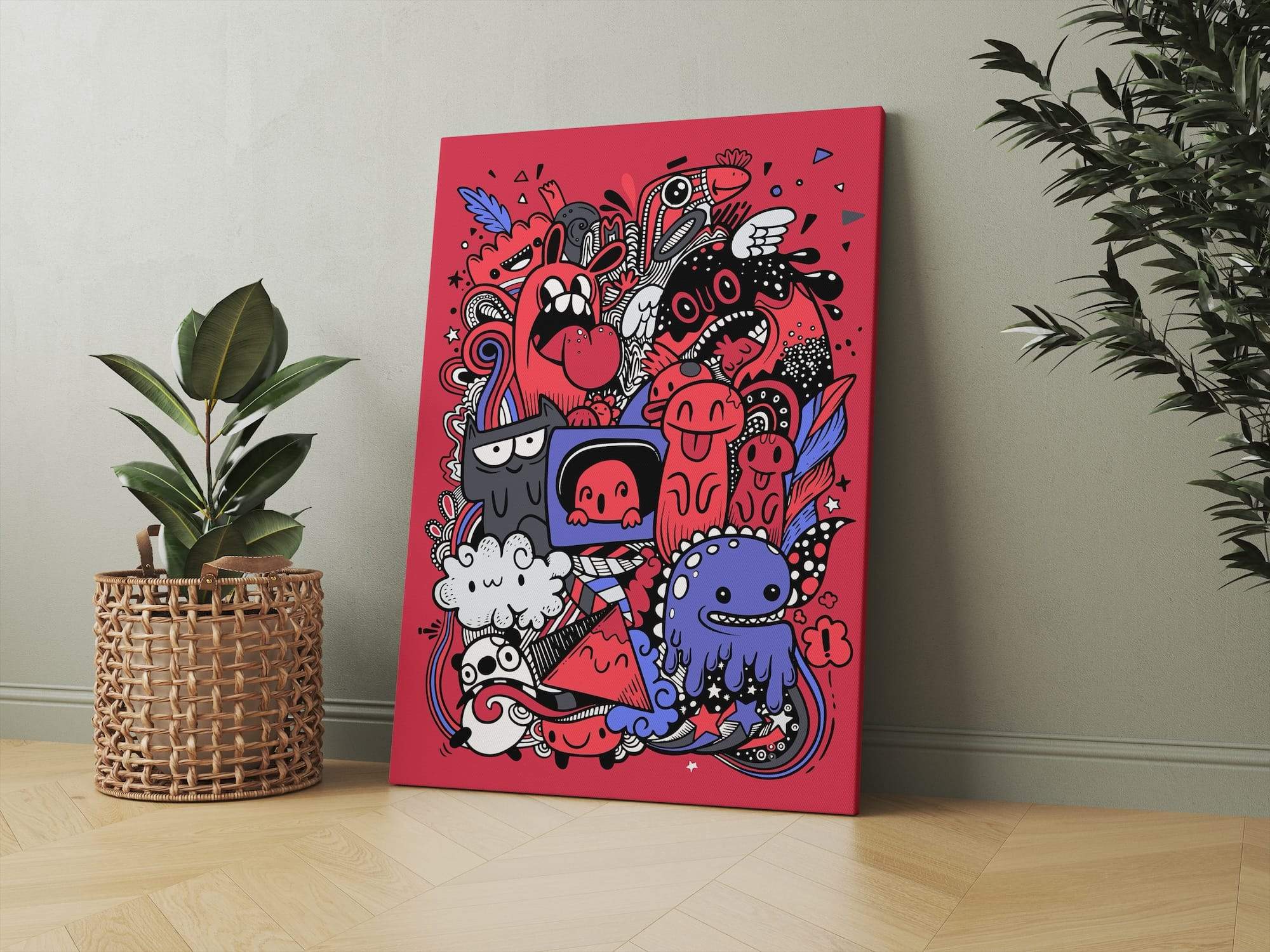 Red Monster Circus Matte Canvas Print