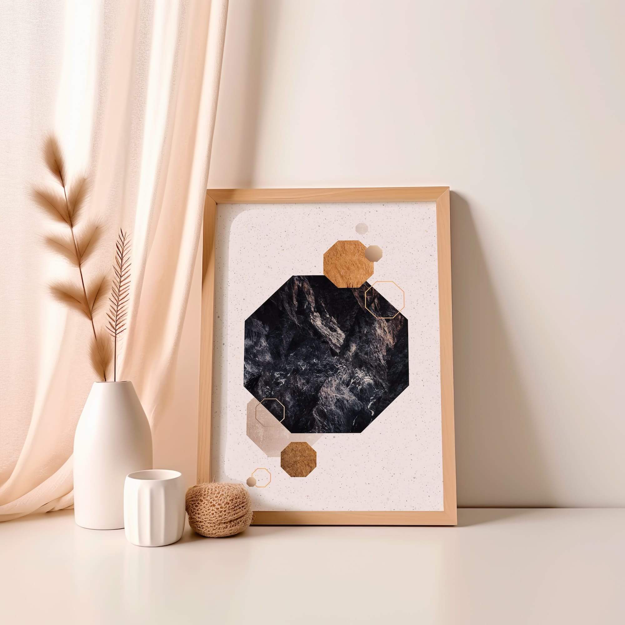 Rocky Octagon Overlay Matte Poster Print - Image 4