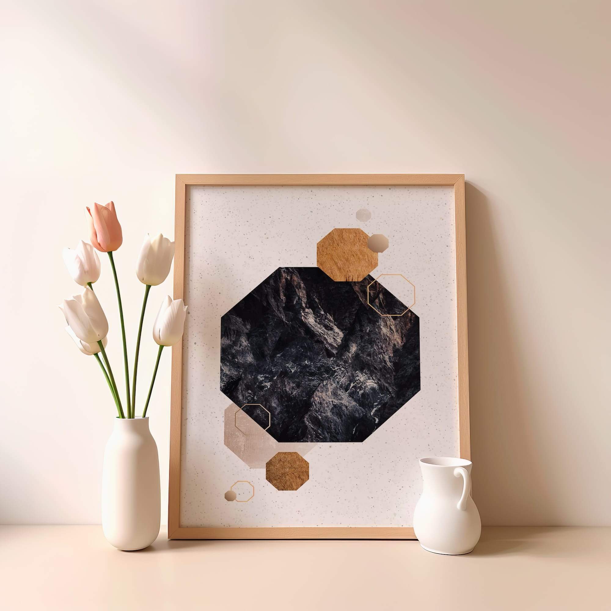 Rocky Octagon Overlay Matte Poster Print