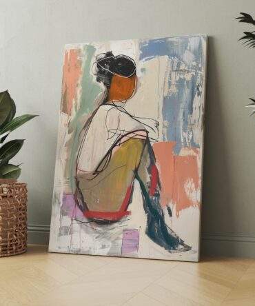 Seated Woman Outline Matte Canvas Print