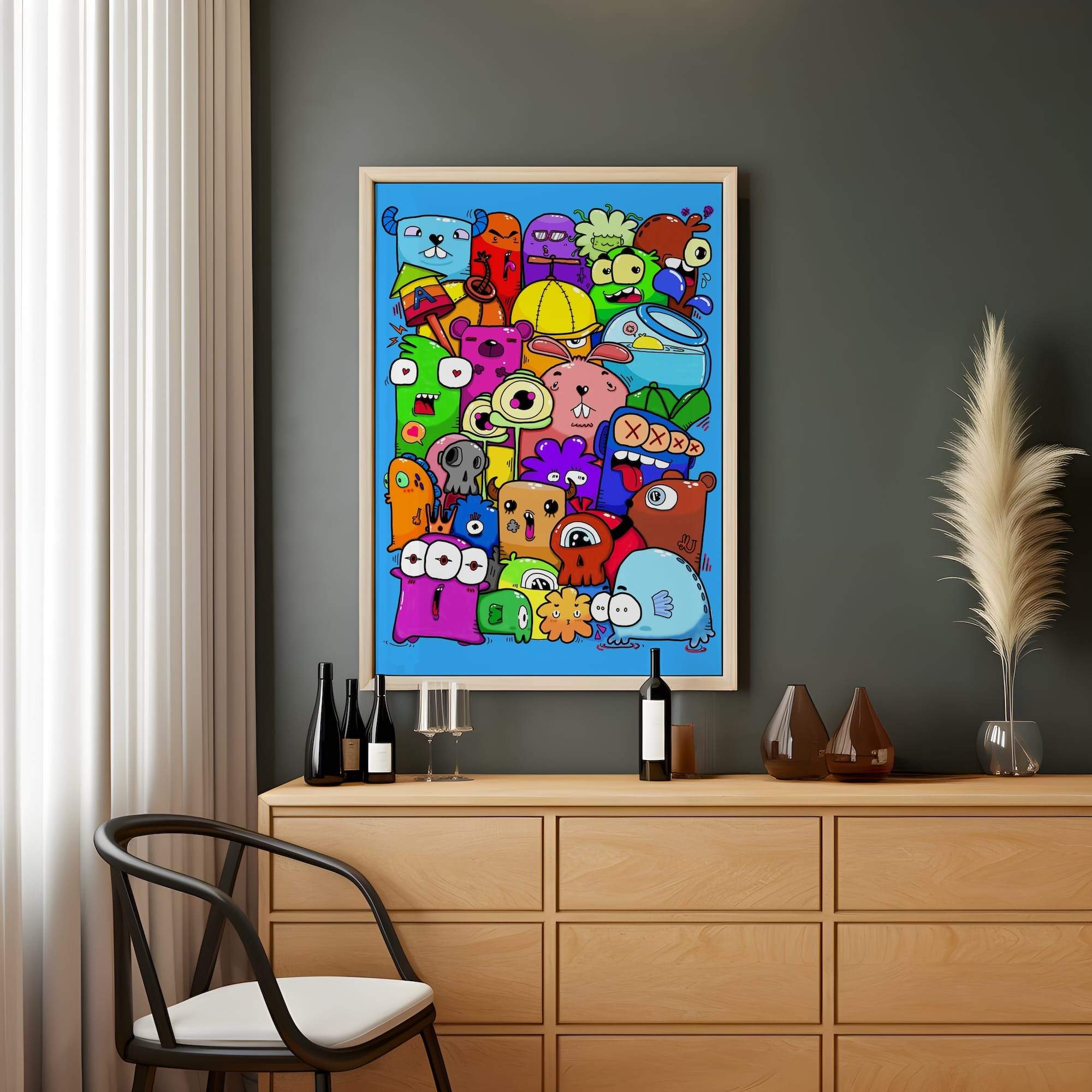 Silly Bears And Crazy Creatures Matte Canvas Print - Image 2