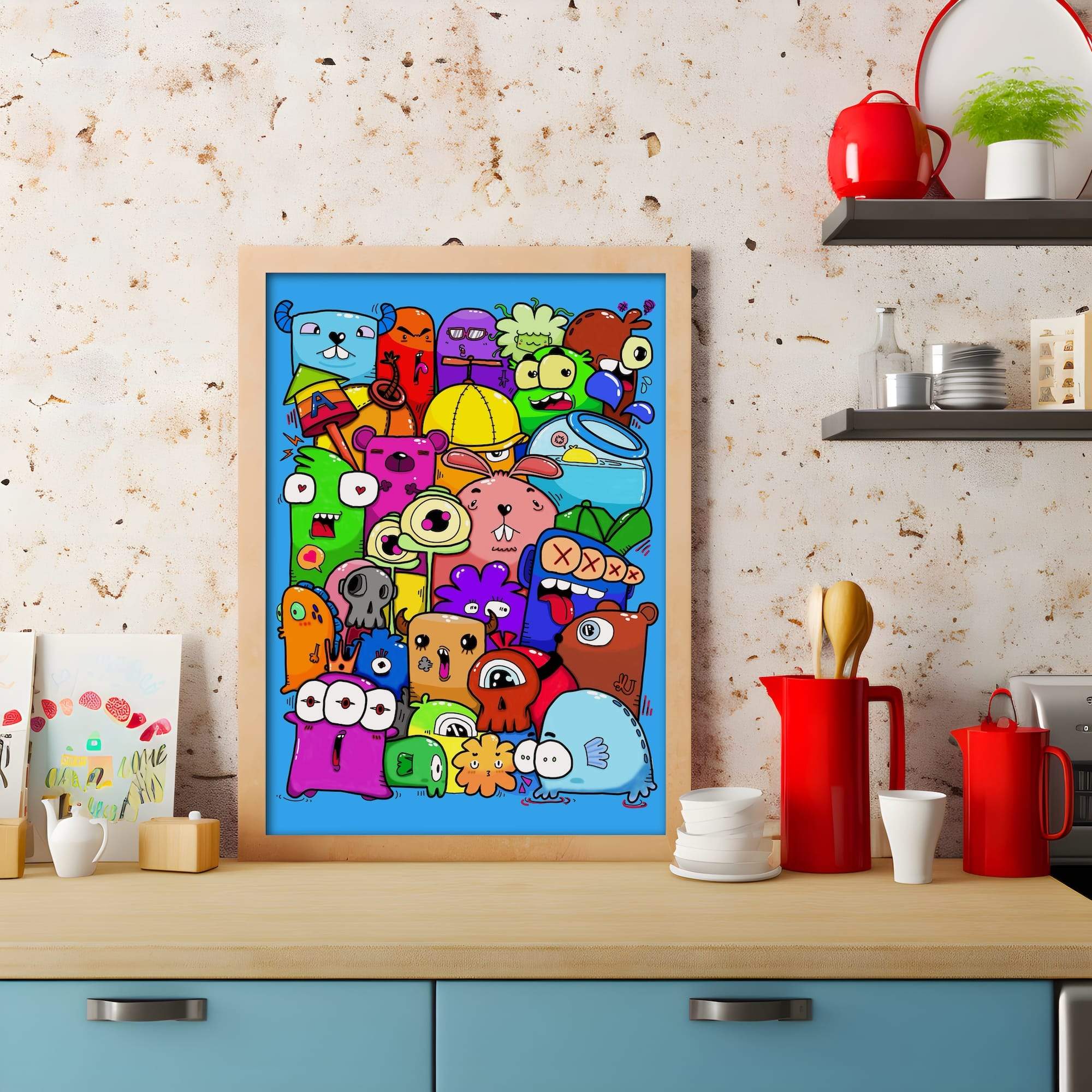 Silly Bears And Crazy Creatures Matte Canvas Print - Image 3