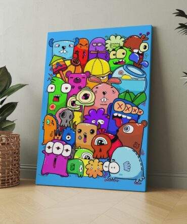 Silly Bears And Crazy Creatures Matte Canvas Print