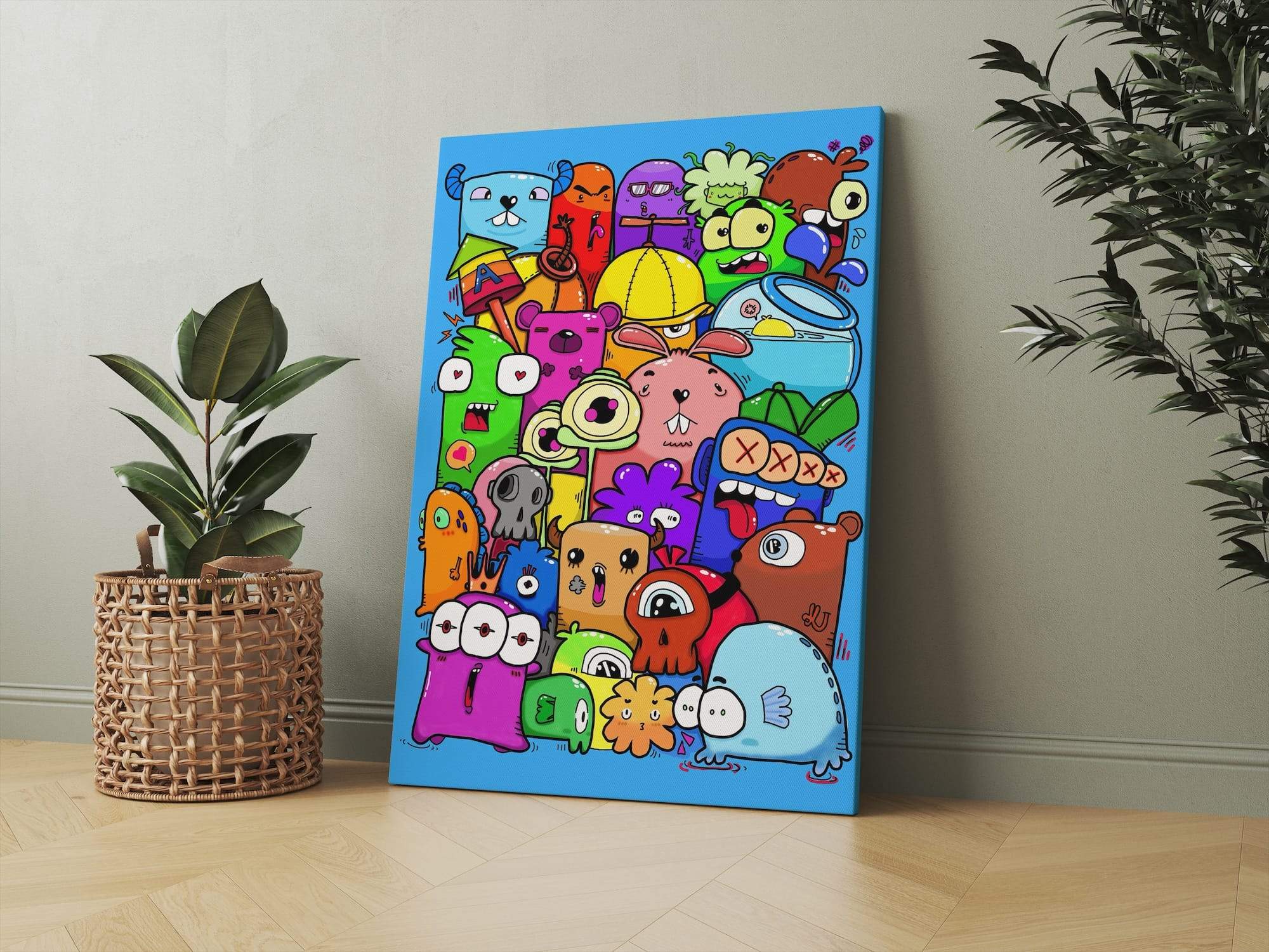 Silly Bears And Crazy Creatures Matte Canvas Print