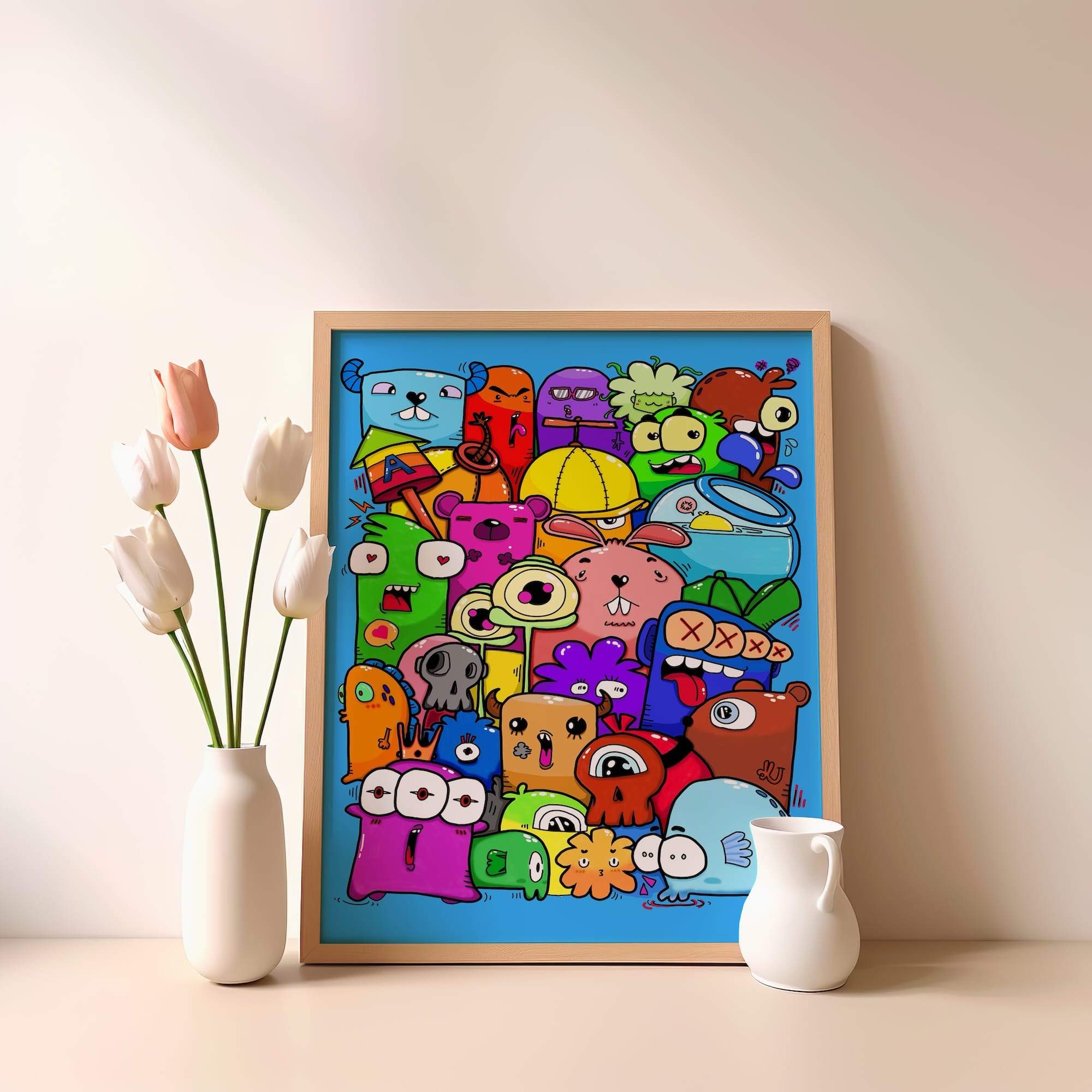 Silly Bears And Crazy Creatures Matte Poster Print