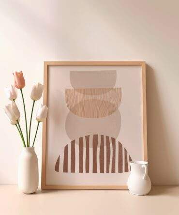 Stacked Shapes Terra Matte Poster Print