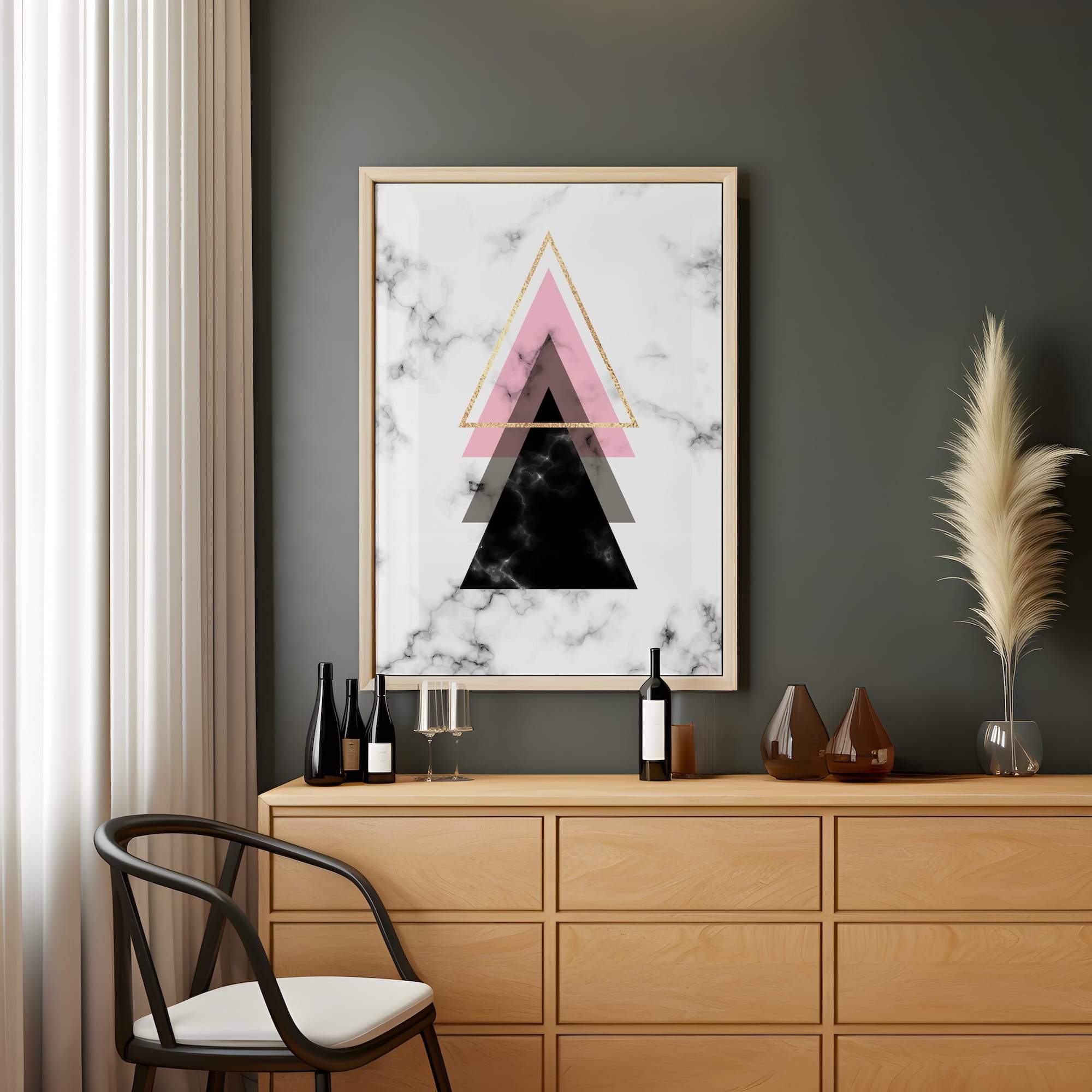 Stacked Triangle Marble Glow Matte Canvas Print - Image 2