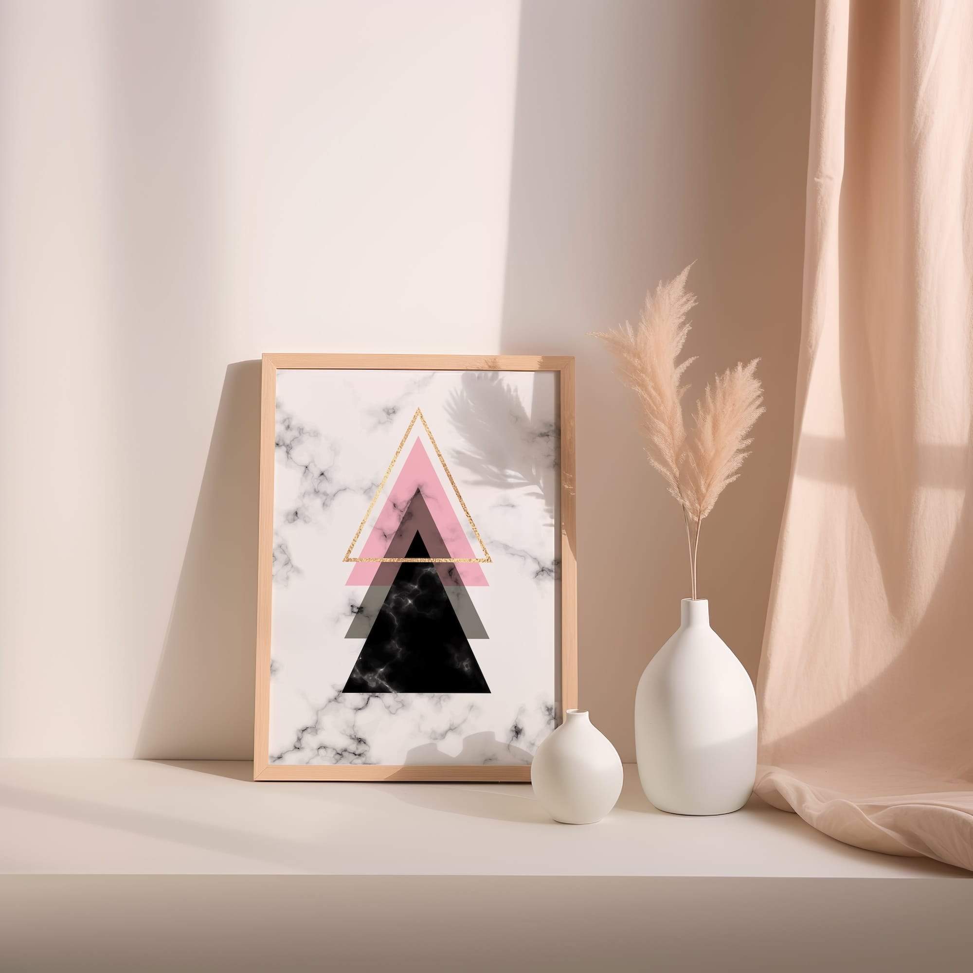 Stacked Triangle Marble Glow Matte Poster Print - Image 2