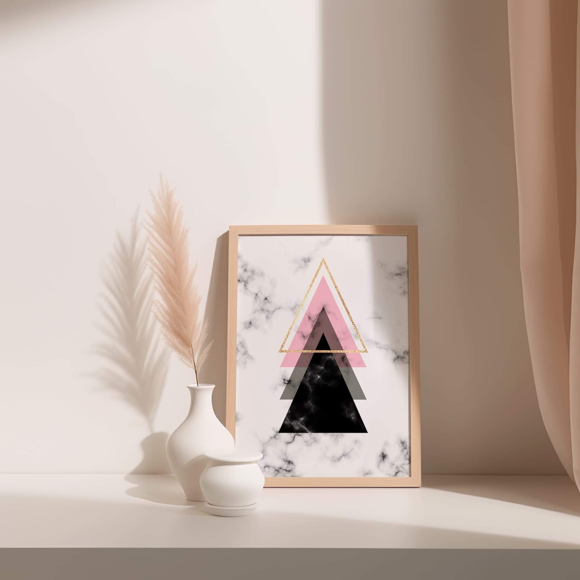 Stacked Triangle Marble Glow Matte Poster Print - Image 3