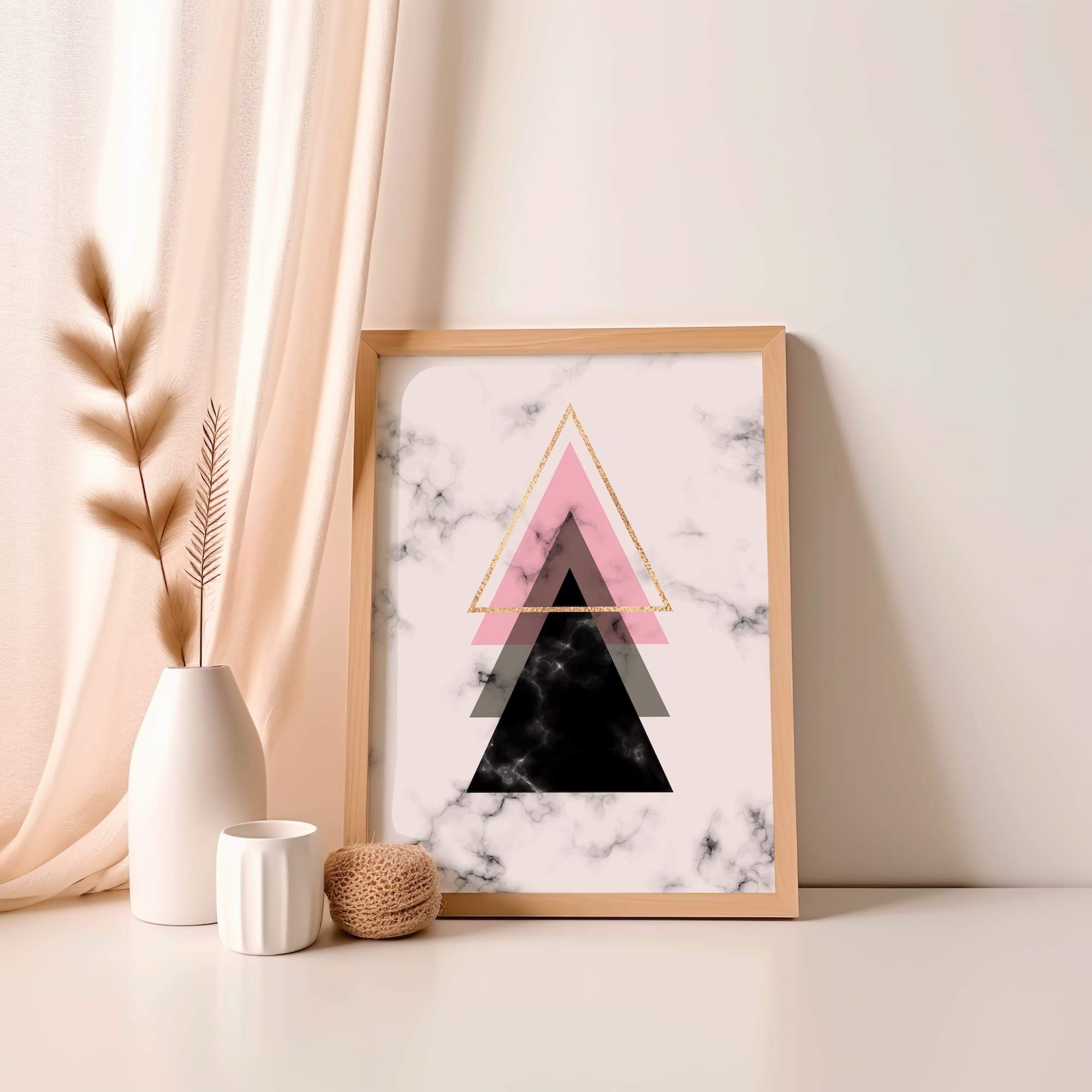 Stacked Triangle Marble Glow Matte Poster Print - Image 4