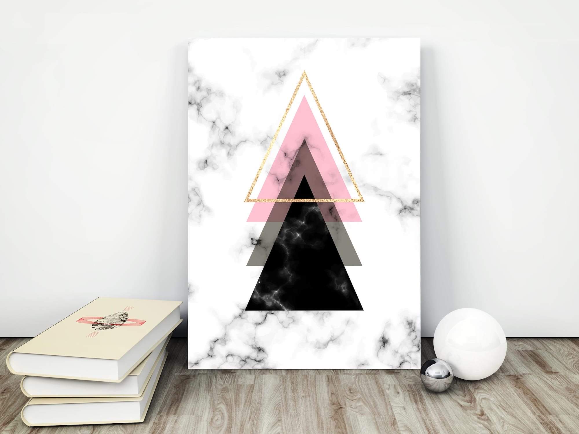Stacked Triangle Marble Glow Matte Canvas Print - Image 4