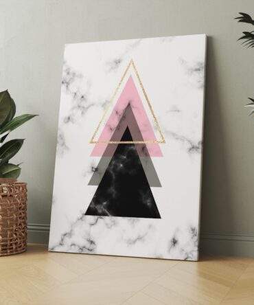 Stacked Triangle Marble Glow Matte Canvas Print