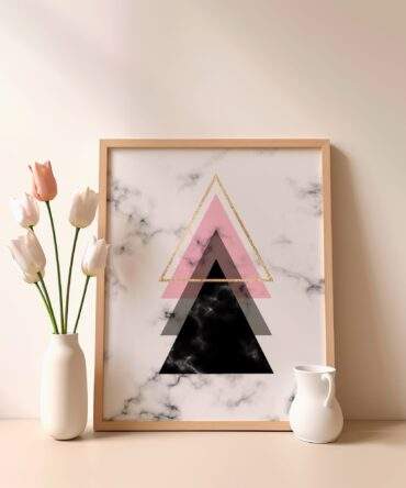Stacked Triangle Marble Glow Matte Poster Print