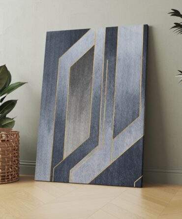 Steel Blue Split Panels Matte Canvas Print