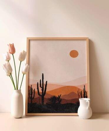 Sunset Cactus Valley Matte Poster Print