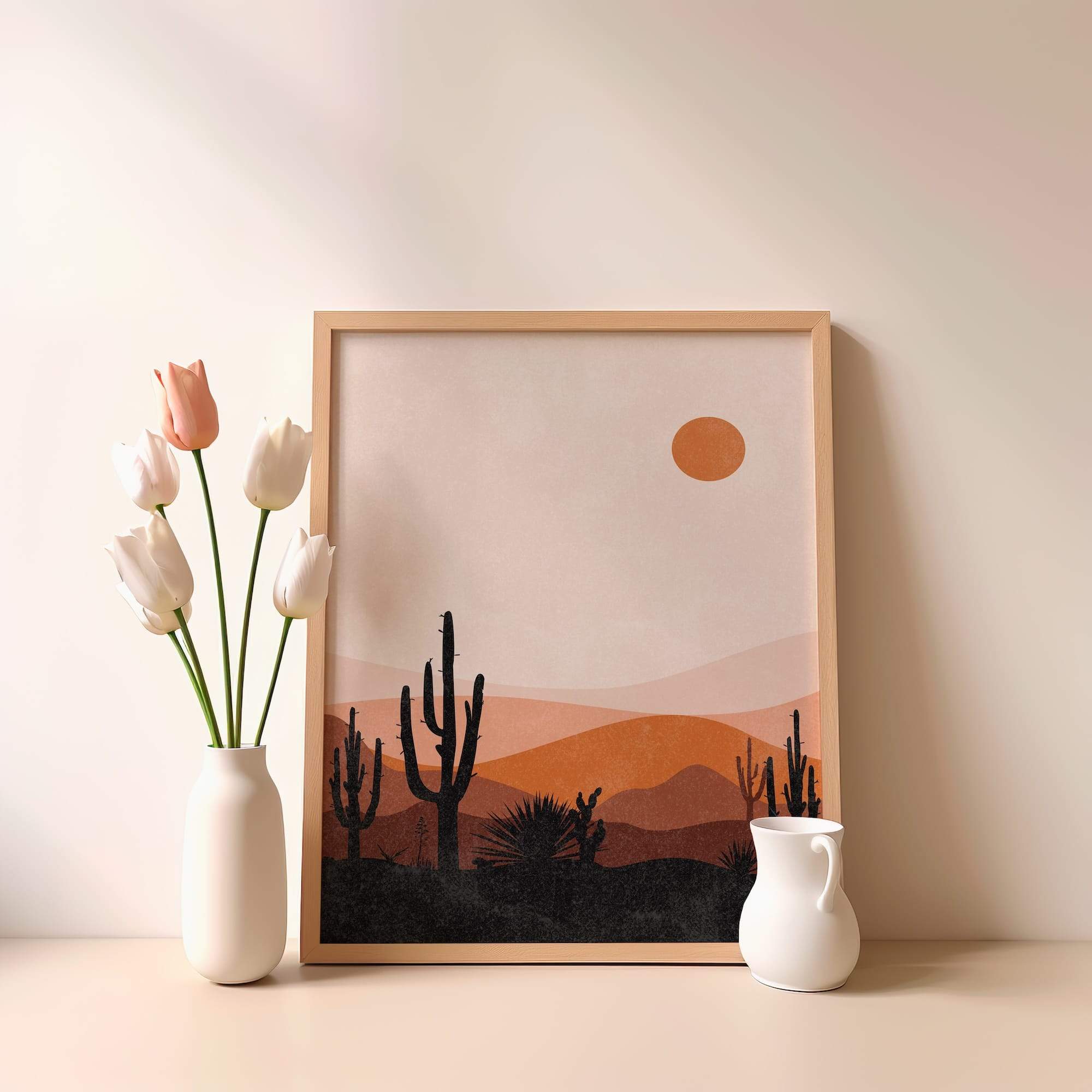 Sunset Cactus Valley Matte Poster Print