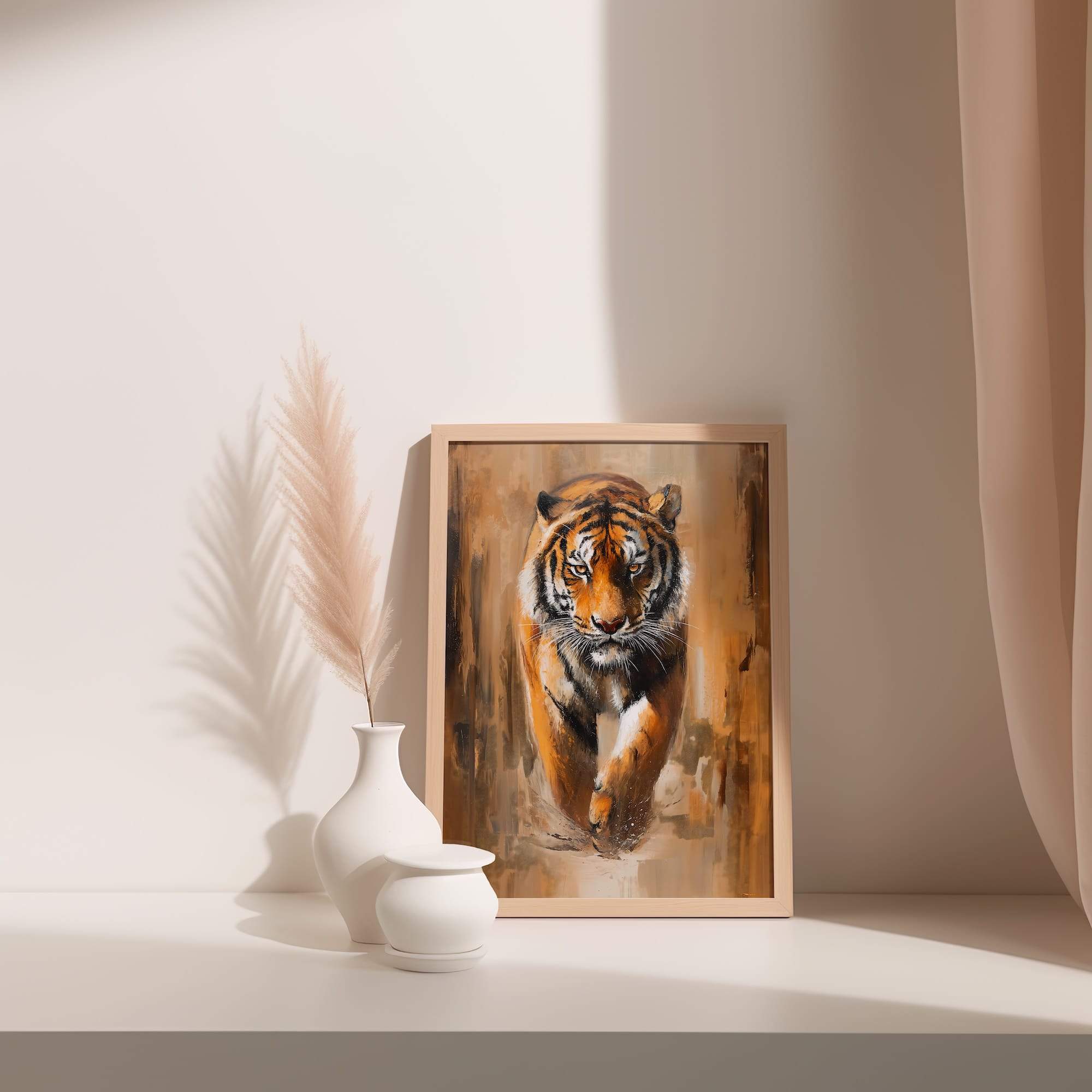 Tiger Paint Stroke Motion Matte Poster Print - Image 3