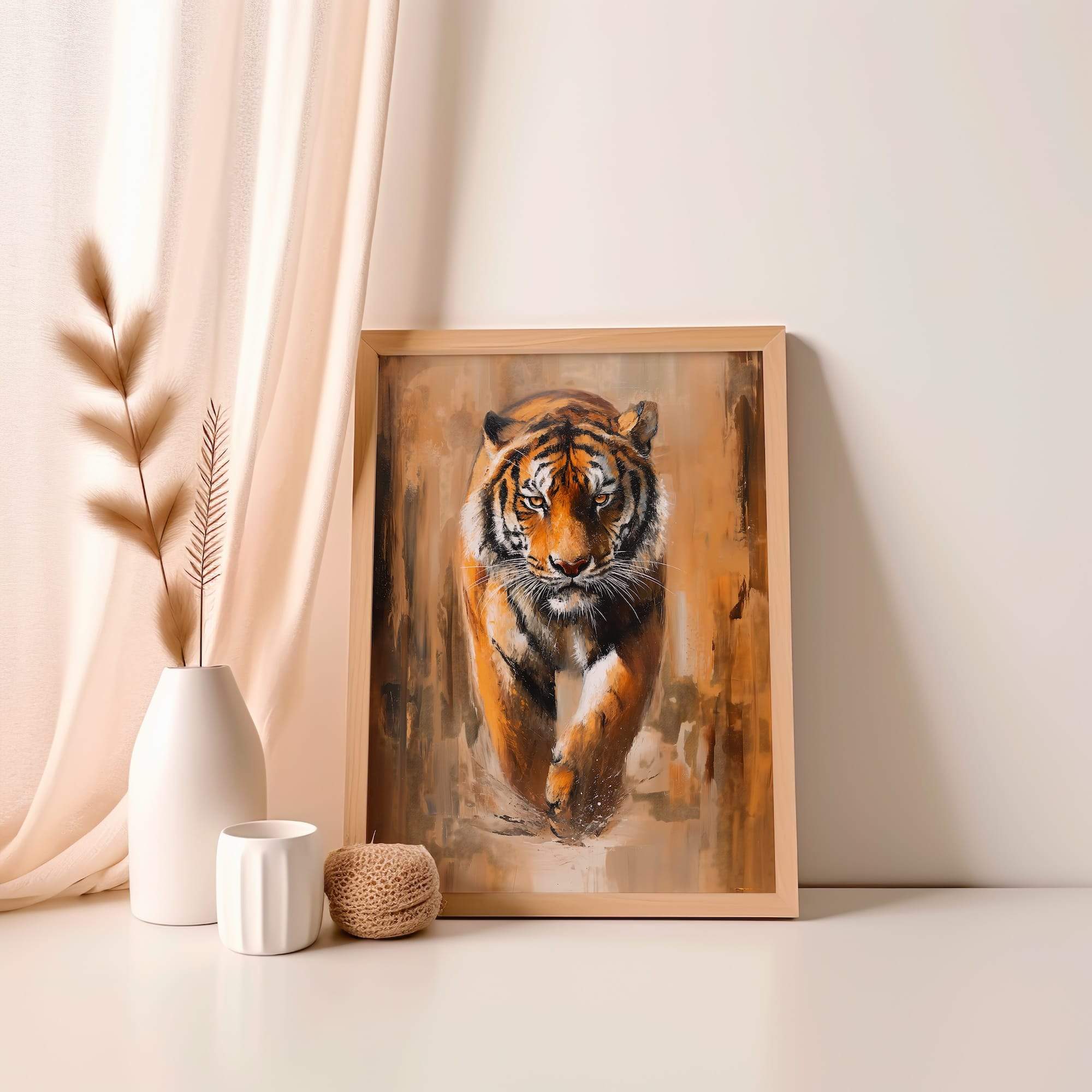 Tiger Paint Stroke Motion Matte Poster Print - Image 4