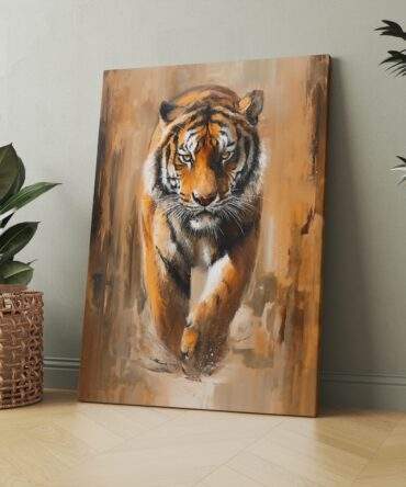 Tiger Paint Stroke Motion Matte Canvas Print